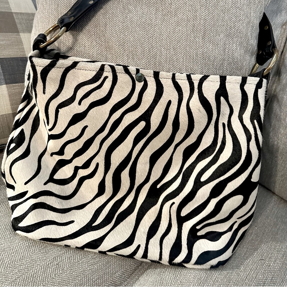 Wild Goose Cowhide Zebra Hobo